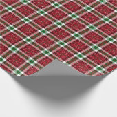 グリッタープレイドクリスマスラッピング紙 ラッピングペーパー (角)