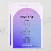 グリッターヘアスタイリスト爪、 ネイル美しいサロン価格表 (正面/裏面)