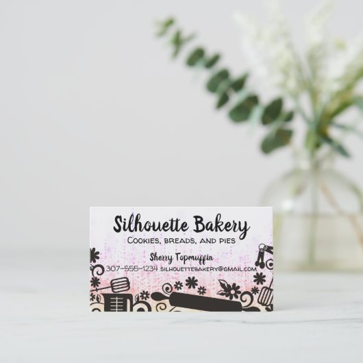 グリッターベーキングフェイクのパン焼き菓子職人用具 名刺 (スタンド正面)