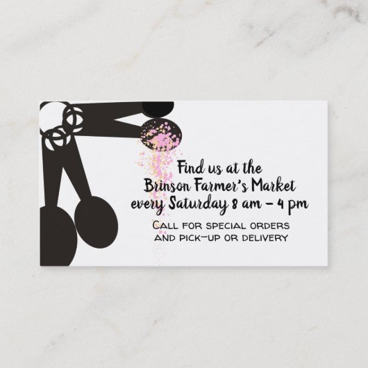 グリッターベーキングフェイクのパン焼き菓子職人用具 名刺 (裏面)