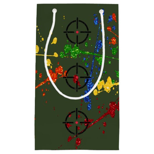 グリッターペイントボールパーティーターゲット スモールペーパーバッグ (正面)