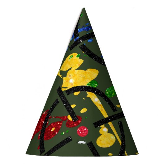 グリッターペイントボールパーティーターゲット パーティーハット (左)