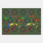 グリッターペイントボールパーティーターゲット ラッピングペーパーシート (正面3)