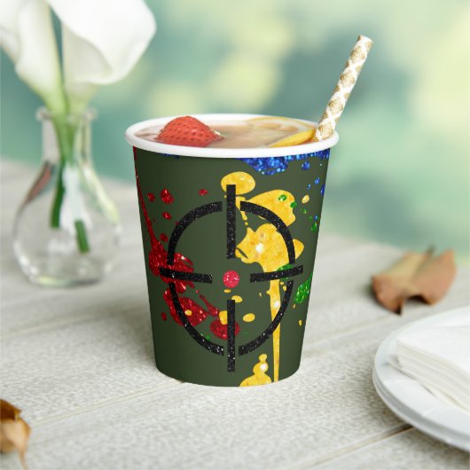 グリッターペイントボールパーティーターゲット 紙コップ (インサイチュ)