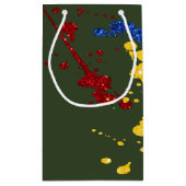 グリッターペイントボール絵を描パーティー（ばちゃばちゃ）跳ねるクラシック スモールペーパーバッグ (裏面)