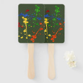 グリッターペイントボール絵を描パーティー（ばちゃばちゃ）跳ねる ハンドファン (正面&裏面)