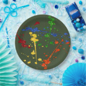 グリッターペイントボール絵を描パーティー(ばちゃばちゃ)跳ねる ペーパープレート (パーティー)