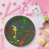 グリッターペイントボール絵を描パーティー(ばちゃばちゃ)跳ねる ペーパープレート (パーティー)