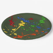 グリッターペイントボール絵を描パーティー(ばちゃばちゃ)跳ねる ペーパープレート (アングル)