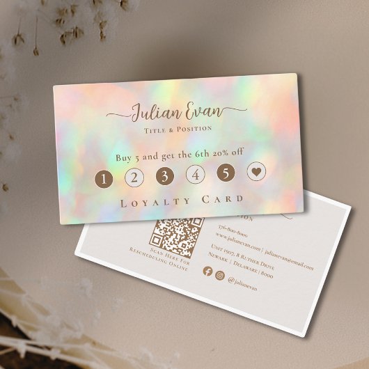 グリッターホログラフィックビューティシアンメイクアップ ロイヤリティカード