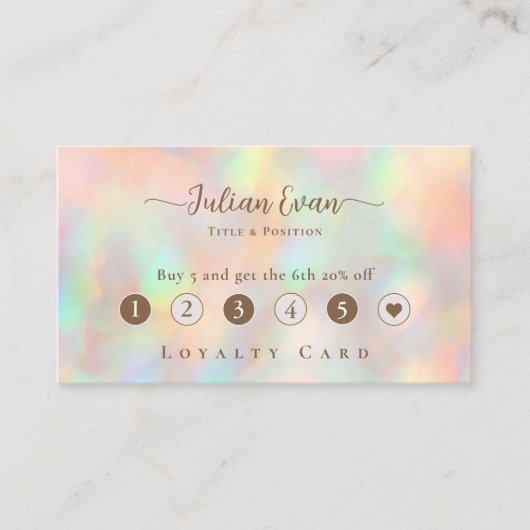 グリッターホログラフィックビューティシアンメイクアップ ロイヤリティカード (正面)
