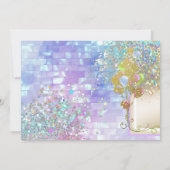 グリッターホログラフィックピンク金ゴールド紙吹雪パーティー 招待状 (裏面)