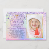 グリッターホログラフィックフォトファースト通信  招待状 (正面)