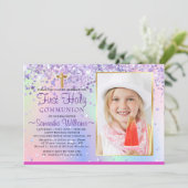 グリッターホログラフィックフォトファースト通信  招待状 (スタンド正面)