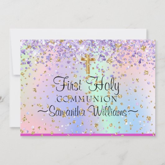 グリッターホログラフィックフォトファースト通信  招待状 (裏面)