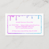 グリッターホログラフィック料理ペストリー 名刺 (裏面)