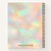 グリッターホログラフィック金ゴールド詳細スパイラル ノートブック (裏面)