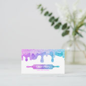 グリッターホログラム料理ベーカリーペストリーロゴ 名刺 (スタンド正面)