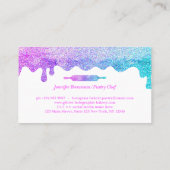 グリッターホログラム料理ベーカリーペストリーロゴ 名刺 (裏面)