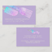 グリッターホログラム菓子焼き紫色 名刺 (正面/裏面)