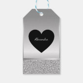 グリッターホワイトグレー誕生日 ギフトタグ (裏面)