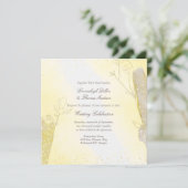 グリッターボタニカルラディアントイエロースクエア結婚ズ 招待状 (スタンド正面)