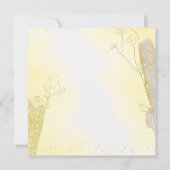 グリッターボタニカルラディアントイエロースクエア結婚ズ 招待状 (裏面)