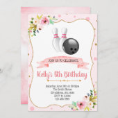 グリッターボーリングパーティの招待状 招待状 (正面/裏面)