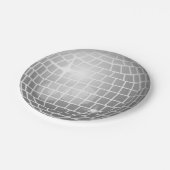 グリッターボール銀レトロヴィンテージディスコパーティー ペーパープレート (アングル)