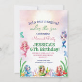 グリッターマジカルマーメイド6th誕生日写真 招待状 (裏面)