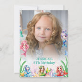 グリッターマジカルマーメイド6th誕生日写真 招待状 (正面)