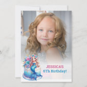 グリッターマジカルマーメイド6th誕生日写真 招待状 (正面)