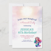 グリッターマジカルマーメイド6th誕生日写真 招待状 (裏面)