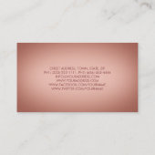 グリッターマスカラまつ毛エクステンションピンクローズカード 名刺 (裏面)