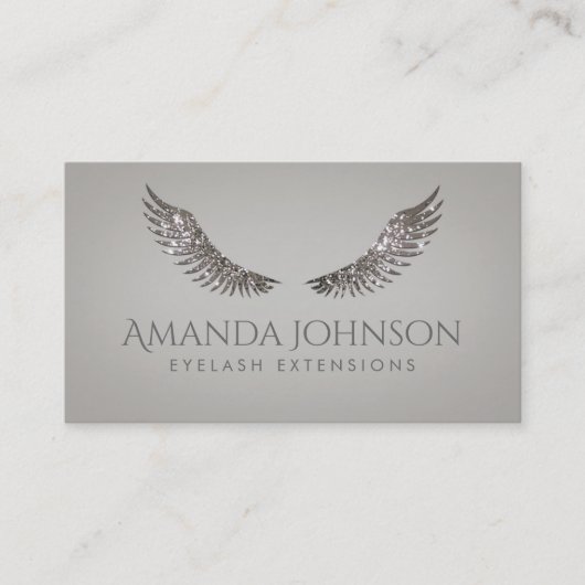 グリッターマスカラまつ毛エクステンションラグジュアリーカード 名刺 (正面)