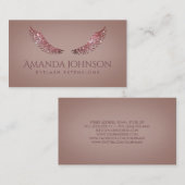 グリッターマスカラアイラッシュエクステンションバラグレーカード 名刺 (正面/裏面)