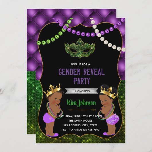 グリッターマルディグラアフリカ系アメリカ人の性別の暴露 シーズンカード (正面/裏面)