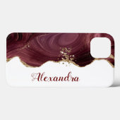 グリッターマルーンのブルゴーニュで名前はケースメイトiPhon Case-Mate iPhoneケース (裏面 (横))