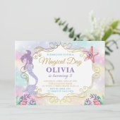 グリッターマーメイドアンダーザシー誕生日招待状 招待状 (スタンド正面)