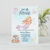 グリッターマーメイドザシーバースデーパーティー 招待状 (スタンド正面)