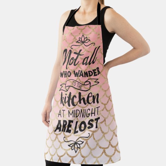 グリッターマーメイドスケールおもしろい引用文 エプロン (インサイチュ)