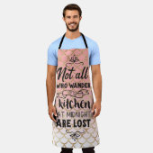 グリッターマーメイドスケールおもしろい引用文 エプロン (着用した状態)