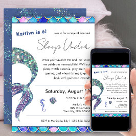グリッターマーメイドスリープアンダーバースデーパーティーv2 招待状