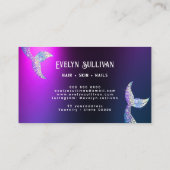 グリッターマーメイドテールパープルフォイルビジネスカード 名刺 (裏面)
