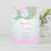 グリッターマーメイドテール誕生日招待状 招待状 (スタンド正面)