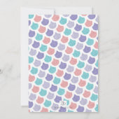 グリッターマーメイド誕生日ピンク金ゴールドパープルティール（緑がかった色） 招待状 (裏面)