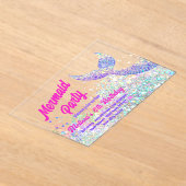 グリッターマーメイド誕生日招待状 アクリル招待状 (レイダウン)