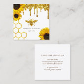 グリッターミツバチひまわり スクエア名刺 (正面/裏面)