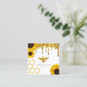 グリッターミツバチひまわり スクエア名刺 (スタンド正面)