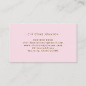 グリッターミツバチをピンクに模擬淡い色のしたもの 名刺 (裏面)